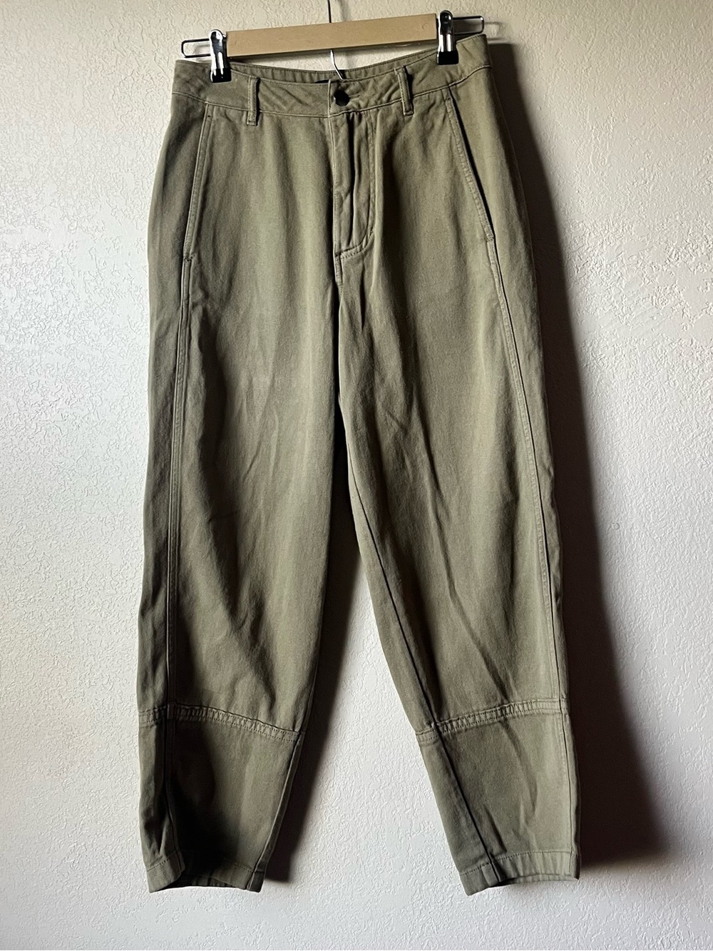 Quince Olive Green Barrel Pants